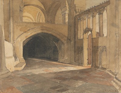 Catedral de Norwich - Entrada a la capilla de Jesús de John Sell Cotman
